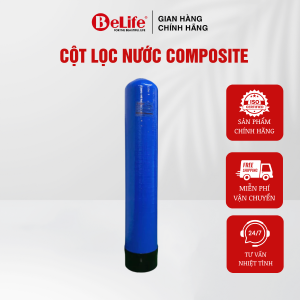 Vỏ cột lọc nước Composite 1054 Euolux xử lý nước giếng khoan nước máy gia đình (Tặng kèm trõ)