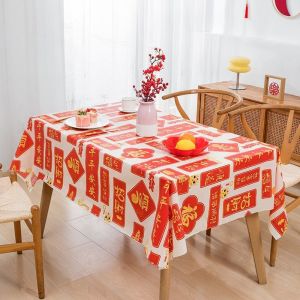 2024  Table Cloth Table Cover Cny Tablecloth Square Tablecloth Round Tablecloth Dinning Table Cloth 新年桌布