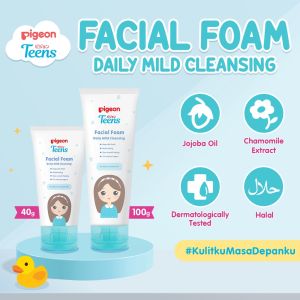 PIGEON TEENS FACIAL FOAM DAILY MILD CLEANSING 40ML| Kulit Kering | Sabun Cuci Muka Remaja | Pembersih Muka Remaja