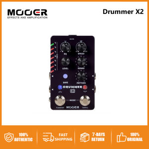 MOOER Drummer X2 Professional Dual-Footswitch Drum Machine Guitar Pedal Stereo Multi Drum Machine for Electric Guitar Bass