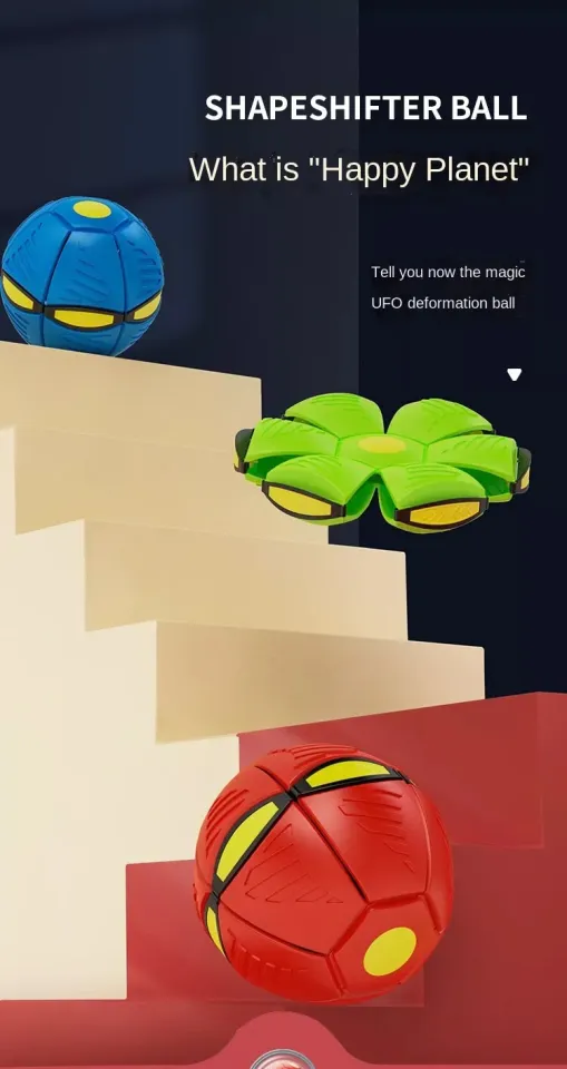 COD】Magic Flying Saucer Ball UFO Flat Throw Disc Ball with LED