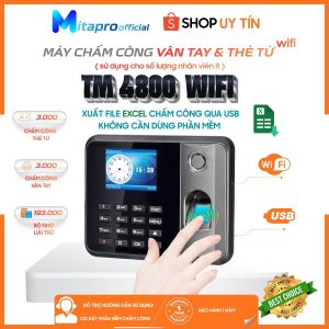 TM4800WIFI  máy chấm công vân tay wifi  dùng cho ít nhân viên Xuất file chấm công Excel nhanh qua USB  nhỏ gọn