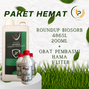 Paket Hemat Roundup Biosorb 486SL 200ml & Obat Pembasmi Obat Pembasmi Hama 1 Liter