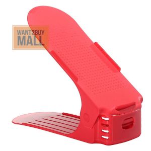 🇲🇾 Double Layer Colorful Plastic Shoe Rack Storage Organizer Adjustable Shoes Clip Space Saving Rak Kasut Berganda 鞋子收纳