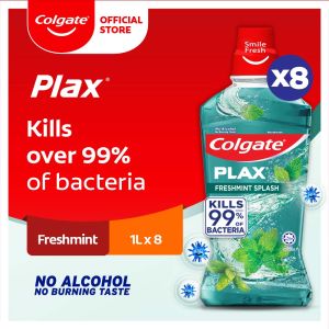 Colgate Plax Peppermint/ Freshmint Mouthwash 1L [Bundle Of 8] Mouthwash For Everyday Oral Care And Fresher Breath
