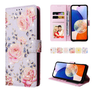 Luxury Casing For Samsung Galaxy A53 A33 A23 A13 A04S A04 M13 A52 A32 A22 A13 A51 4G 5G Flowers Butterly Wallet Soft Pu Leather Flip Cover Case