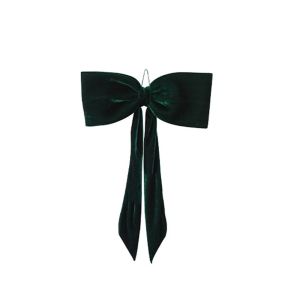FOUNDTWO Red Green Christmas Bow Decoration Flocking Soft Hanging Bowknot Merry Christmas Decor Butterfly Large Bow Decor Christmas Party