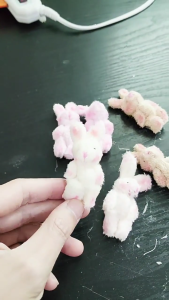Mini Plush Rabbit Keychain Women Bag Car Keyrings Charm DIY Soft Plush Bunnies Pendant Making Accessories Decor