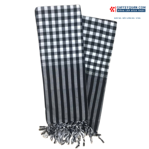 Khăn Rằn Nam Bộ Trắng Đen Size Lớn 160*60 Cm Loại Tốt