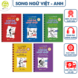 Combo 5 tập Sách Nhật Ký Chú Bé Nhút Nhát tập 1-5 - Phiên bản song ngữ Việt-Anh - Kèm file nghe và note từ vựng