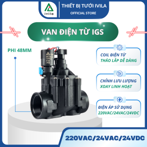 Van điện từ IGS 48mm (15)- IGV148H van từ phi 48 van điện từ 220v/24v chống nước dùng được ngoài trời Chất liệu nhựa cao cấp gia cường sợi thủy tinh độ bền cao - Điện áp 220VAC/24VAC/24VDC