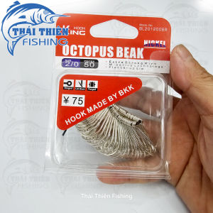 Lưỡi Câu Cá Tra King Hook Octopus Break By BKK Thép Trắng Có Ngạnh Xỏ Lỗ Hộp 50 Cái Lẻ 10 Cái