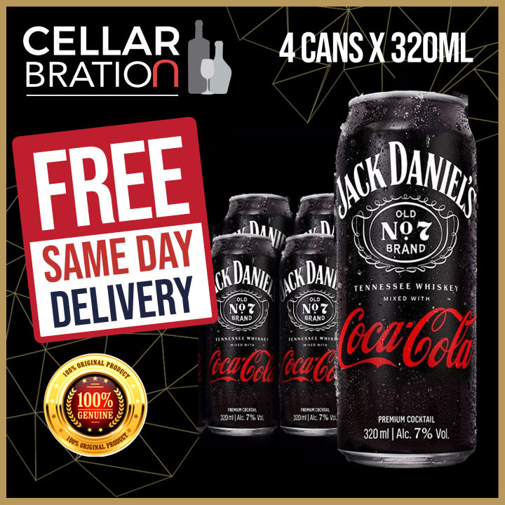 Jack Daniel's No.7 Mixed With Coca Cola Coke Can 320ml Lazada Singapore