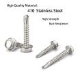 410 Stainless Steel Self Tapping TEK Screws Assortment, # 8 # 10 # 12 Hex Head Self Drilling Screws for Metal. 