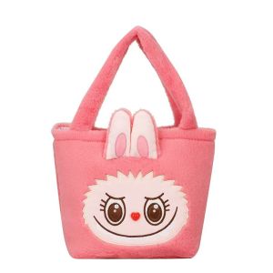 (SG Seller) Labubu Shoulder Bag Women Kids Stuffed Plush Bag Funny Labubu Outdoor Travel Bag Storage Tote Bag Cute Cartoon Anime Handbag Girls Gift-BB78