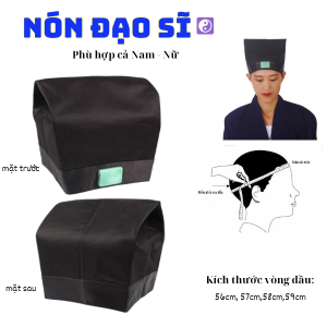 Mũ Đạo GiáoNón Đạo Sĩ Lưới Ngọc Đen [phù hợp namnữ ] nhiều sizemẫu đẹp