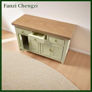 Fanzi 1Pcs 1 12 Scale Dollhouse Cabinet Living Room Miniature Birch Doll House Simulation Storage Cabinet DIY Accessories