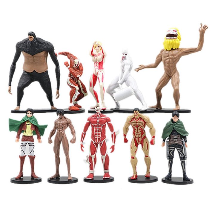 10Pcs Attack On Titan Levi Action Figures Toys For Children Scout ...