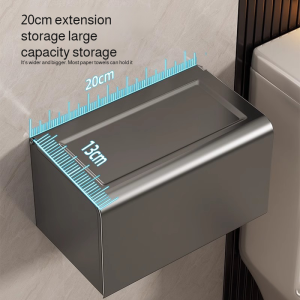 Tissue Box No-punch High-capacity Storage Organizer Elegant Mood Space Aluminum Strong Tensile Strength