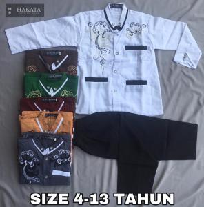 Setelan Baju Busana Muslim Koko Jasko Bordir Anak Laki Laki Umur 4-12th Terbaru ( Bordir Timbul)