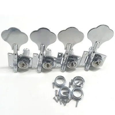 4R Opened Electric Bass Guitar Tuning Pegs Machine Heads Tuners for Bass Chrome Bass Guitar Accessories