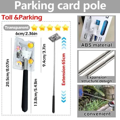Card Holder 65CM TNG Extender Stick With Car Pass Touch Card Holder And Go For Toll Kereta Car Card Stick 伸缩刷卡杆