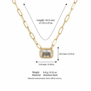 ZYJC Multi Zircon Dây chuyền kẹp giấy Có thể điều chỉnh Mạ thép không gỉ Dây chuyền charm zircon Thời trang Chiều Dài Xương Đòn Dây chuyền hình chữ Y dành cho phụ nữ