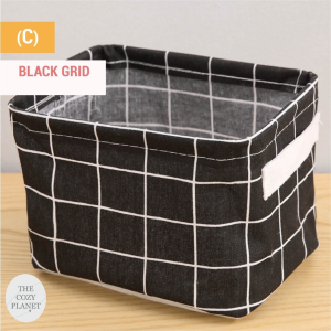 Ready Stock Rectangle Foldable Lightweight Small Cheap Cute Fabric Basket Bucket Box Storage Wardrobe Closet Table Desk Organizer Home Bedroom Bathroom Toilet Office Kid Socks Stationery Cosmetic White Grey Black Green Yellow Arrow Grid Whale Animal