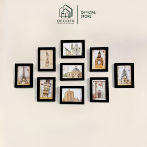 Bộ khung ảnh treo tường DECOFU 9B6 mặt kính sang trọng