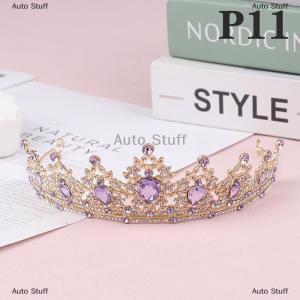 [COD] Auto Stuff มงกุฏคริสตัลสีม่วงสำหรับเจ้าสาวมงกุฏสำหรับใส่ไปประกวดงานพรอมเจ้าสาวมงกุฏสำหรับงานแต่งงานเจ้าหญิงเครื่องประดับผมใหม่2024