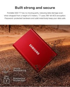 samsung t7 shield Portable SSD External Storage - 1TB 2TB 4TB 6TB 8TB 10TB Options Sleek Aluminum Body 1050MB/s Speed via USB 3.2 Gen 2