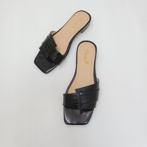 Annel Athena in Black 1 inch block heels Sandals