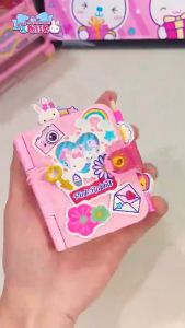 CuddleCove Kids Secret Notebook with Lock Pink Rabbit Diary for Creative Writing Kawali Stationery Pretend Play Journal