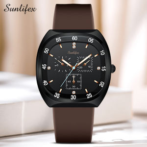 Sunlifex Jam Tangan Wanita Original Berlian Kasual Kuarsa Tali Silikon Anti Air Jam Tangan Cewek COD