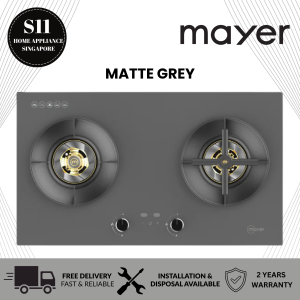 MAYER 78cm GLASS GAS HOB MMGH278HI - MATTE GREY / MATTE WHITE / BLACK - 2 YEARS WARRANTY