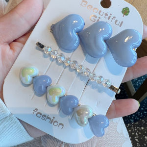 3 in 1 Mermaid Pearl bangs clip side clip fairy beauty French Hairpin 人鱼姬爱心珍珠一字刘海夹子侧边夹仙美法式发卡高级感头饰