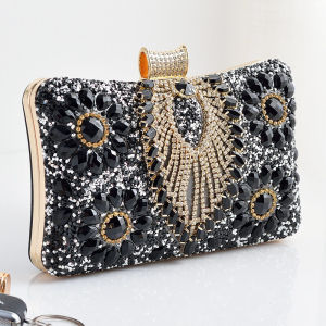 Rhinestone Túi ví cầm tay buổi tối pha lê lấp lánh tiệc tối Túi xách châu Âu Mỹ Đầm trang trọng Ví Đồ trang trí cô dâu Túi đeo chéo vai
