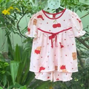 Bộ tole bé gái tay ngắn quần ngắn bo thun từ 10-35kg Thiên DiStore - Kiểu babydoll