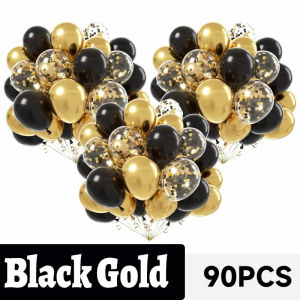 Dizoey Bán Buôn bong bóng bơm hơi kim sa sáng bóng vàng đen bóng bay cao su 10/12 Inch Lễ Kỷ Niệm Bóng Cho tiệc tốt nghiệp Sinh Nhật