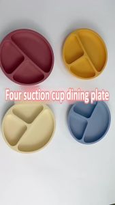 Food Grade Silicone Child Dish Set Baby Feeding Bowl Suction Plate Straw Cup Wooden Spoon Fork for Kids Tableware Toddler Dishes2026