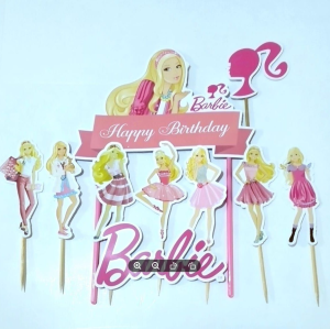 Topper Barbie Custom Foto untuk Hiasan Kue Ulang Tahun / Ultah Anak Karakter (Toper Cake)