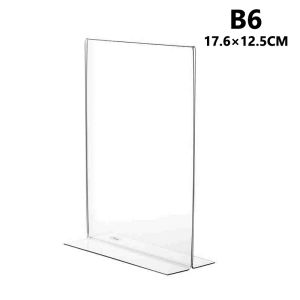 ป้ายอะคริลิคตั้งโต๊ะ A6  B6  A5 A4 ป้ายตั้งโต๊ะ แนวตั้งหรือแนวนอน ป้ายอะคริลิคตั้งโต๊ะ A4 แนวตั้ง 29.7×21cm โชว์ 1 ด้าน ทรง L