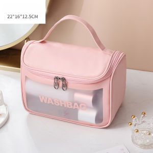 [MALAYSIA READY STOCK] Waterproof TPU Toiletries Cosmetic Bag Make Up PVC Pouch Travel Organizer