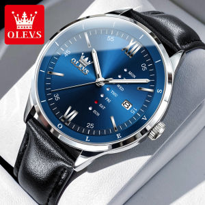 OLEVS Jam Tangan Pria Anti Air Original Kulit Keren Luxury Chronograph Watch Men Multifungsi Cod