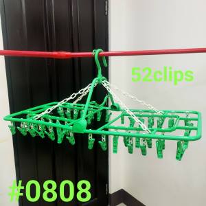 NEWLAND FOLDING HANGER WITH CLIPS UNDERWEAR BRA SOCK CLOTH HANGER DRYING RACKS FOLDABLE HANGER RECTANGLE HANGER COLLAPSIBLE