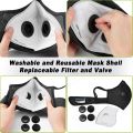 BASE CAMP M Plus Dust Mask, Breathable Reusable Face Mask with 6 Activated Carbon Filters for Woodworking Construction Mowing Grinding (Modern1). 