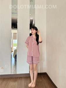 [ẢNH THẬT] Pijama lụa Mango màu hồng ruốc - Đồ ngủ nữ - Đồ mặc ở nhà