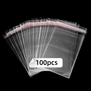 100PCS Opp Plastic Bag Clear Resealable Self Adhesive(for Mask Cards Liptintsstickersetc)