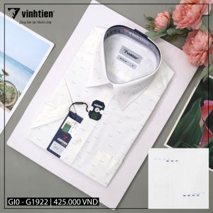 (Freeship Max)[HCM]Áo Sơ Mi Ngắn Tay Vải Bamboo Vạt Ngang Form Regular Vĩnh Tiến 425.1