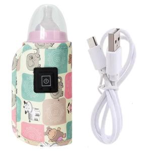 Insulated Baby Bottle Bag Warmer Sleeve Case with USB Heating Feature for Traveling Parents and Outdoor Activity